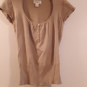 Loft  blouse tan or cream